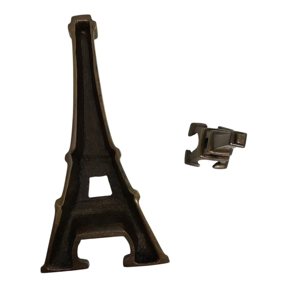 Restoration Hardware Brass Eiffel Tower Bottle Opener & Mini Eiffel Tower EUC